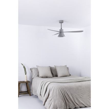 FARO 33762WT-24 - LED Dimming lubų ventiliatorius AMELIA L CONE LED/20W/230V 2700/3500/5000K pilkas pr. 132 cm Wi-Fi Tuya + nuotolinio valdymo pultas