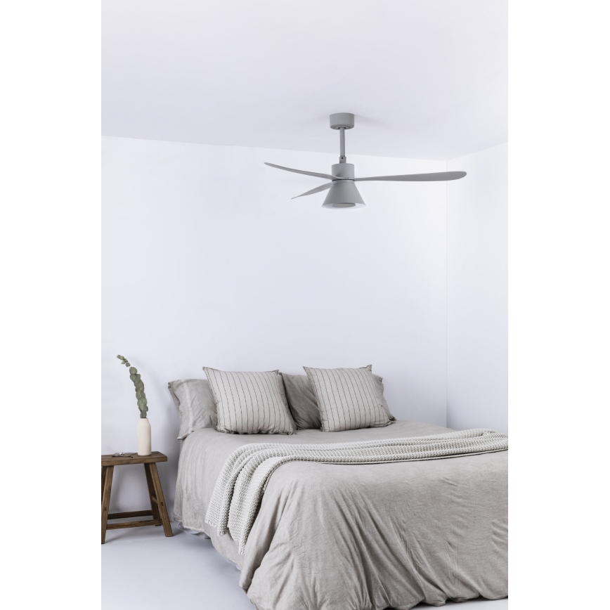 FARO 33762WT-24 - LED Reguliuojamas lubinis ventiliatorius AMELIA L CONE LED/20W/230V 2700/3500/5000K pilka diametras 132 cm Wi-Fi Tuya + nuotolinio valdymo pultas