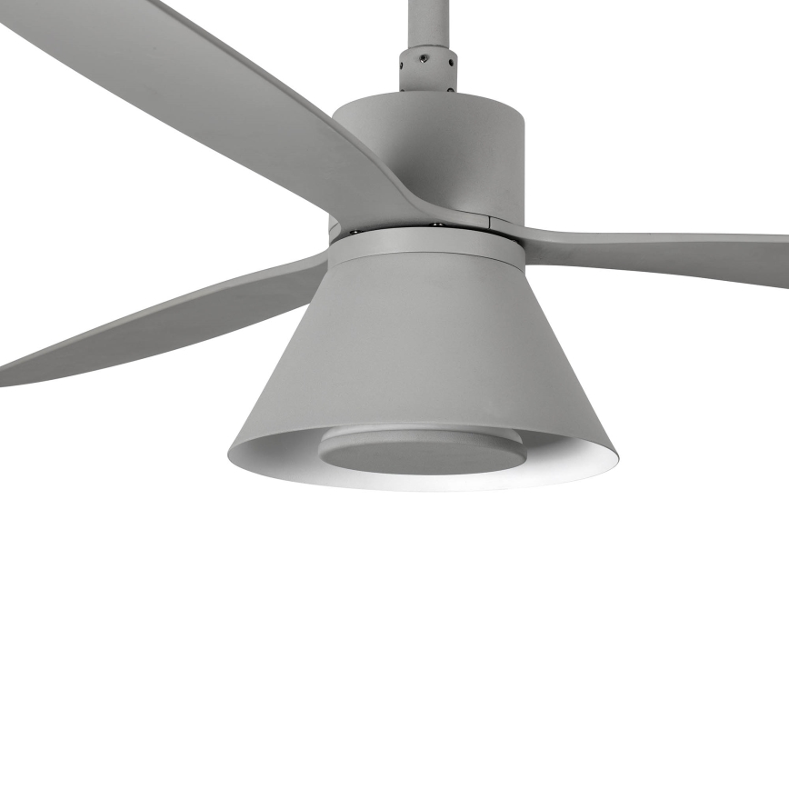 FARO 33762WT-24 - LED Reguliuojamas lubinis ventiliatorius AMELIA L CONE LED/20W/230V 2700/3500/5000K pilka diametras 132 cm Wi-Fi Tuya + nuotolinio valdymo pultas