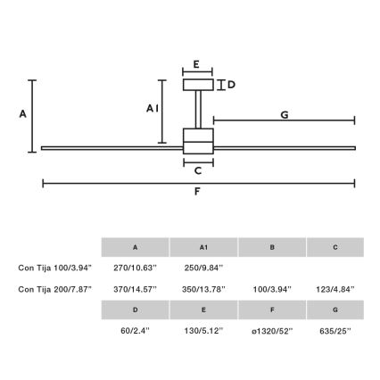 FARO 33762WT - Lubinis ventiliatorius AMELIA L pilka diametras 132 cm Wi-Fi Tuya + nuotolinio valdymo pultas