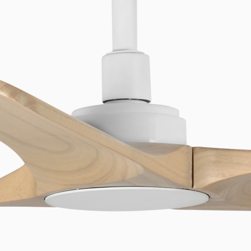 FARO 33805WT - Lubinis ventiliatorius HEYWOOD S medis/balta diametras 90 cm Wi-Fi Tuya + nuotolinio valdymo pultas