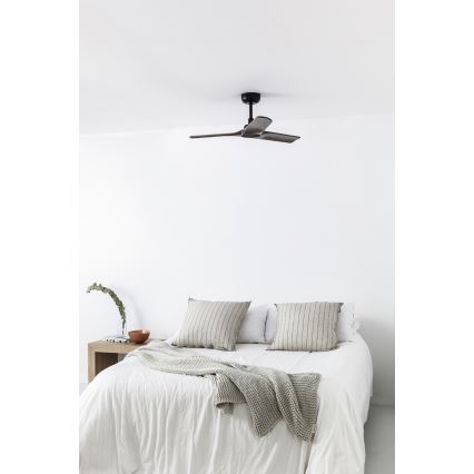 FARO 33806WT - Lubinis ventiliatorius HEYWOOD S medis/juoda diametras 90 cm Wi-Fi Tuya + nuotolinio valdymo pultas