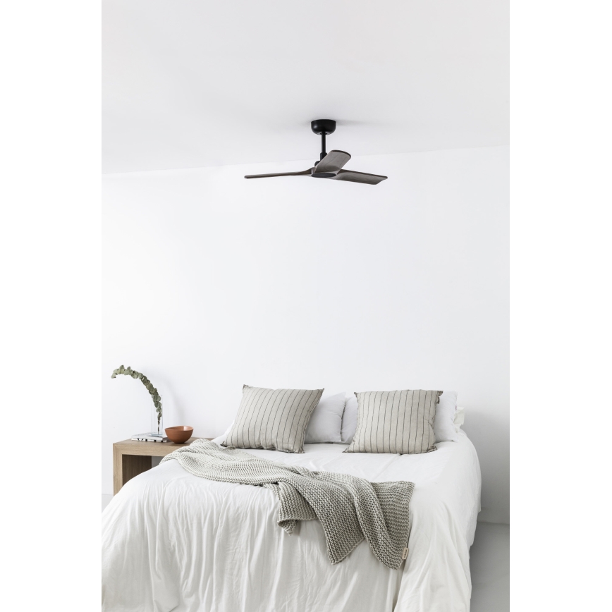 FARO 33806WT - Lubinis ventiliatorius HEYWOOD S medis/juoda diametras 90 cm Wi-Fi Tuya + nuotolinio valdymo pultas