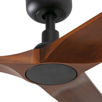 FARO 33806WT - Lubinis ventiliatorius HEYWOOD S medis/juoda diametras 90 cm Wi-Fi Tuya + nuotolinio valdymo pultas