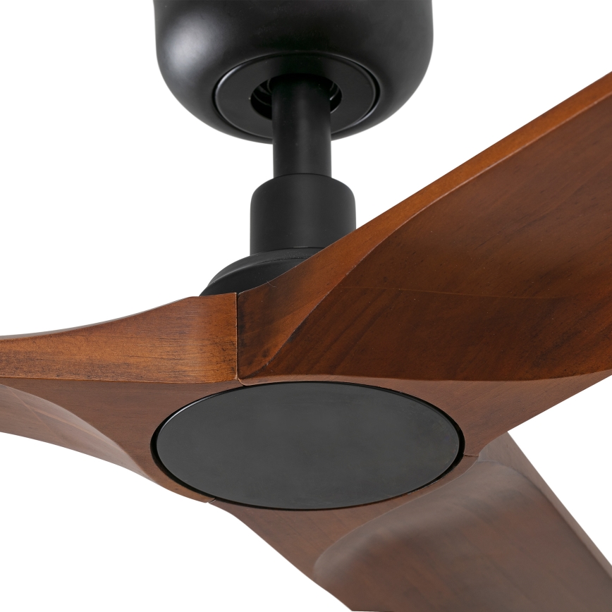 FARO 33806WT - Lubinis ventiliatorius HEYWOOD S medis/juoda diametras 90 cm Wi-Fi Tuya + nuotolinio valdymo pultas