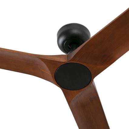 FARO 33806WT - Lubinis ventiliatorius HEYWOOD S medis/juoda diametras 90 cm Wi-Fi Tuya + nuotolinio valdymo pultas