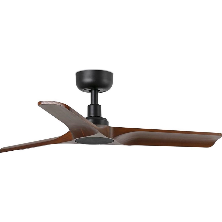 FARO 33806WT - Lubinis ventiliatorius HEYWOOD S medžio/juodos spalvos, skersmuo 90 cm, Wi-Fi Tuya + nuotolinio valdymo pultas