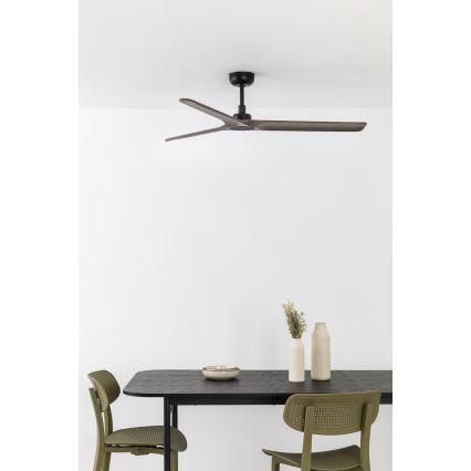 FARO 33809WT - Lubinis ventiliatorius HEYWOOD L medis/juoda diametras 132 cm Wi-Fi Tuya + nuotolinio valdymo pultas