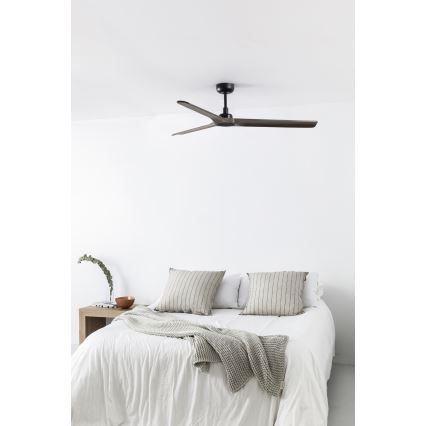 FARO 33809WT - Lubinis ventiliatorius HEYWOOD L medis/juoda diametras 132 cm Wi-Fi Tuya + nuotolinio valdymo pultas