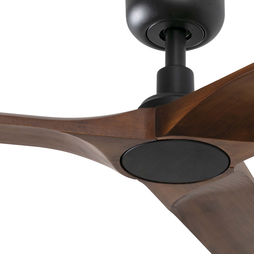 FARO 33809WT - Lubinis ventiliatorius HEYWOOD L medis/juoda diametras 132 cm Wi-Fi Tuya + nuotolinio valdymo pultas