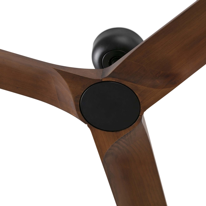 FARO 33809WT - Lubinis ventiliatorius HEYWOOD L medis/juoda diametras 132 cm Wi-Fi Tuya + nuotolinio valdymo pultas