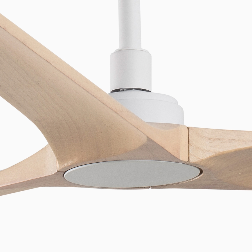 FARO 33810WT - Lubinis ventiliatorius HEYWOOD L medis/balta diametras 132 cm Wi-Fi Tuya + nuotolinio valdymo pultas