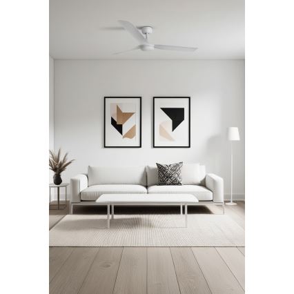FARO 33814WT - Lubinis ventiliatorius PUNT M balta diametras 132 cm Wi-Fi Tuya + nuotolinio valdymo pultas