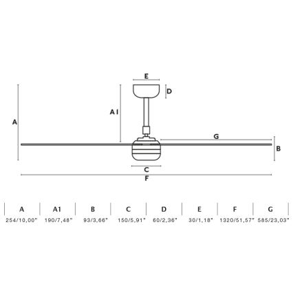 FARO 33814WT - Lubinis ventiliatorius PUNT M balta diametras 132 cm Wi-Fi Tuya + nuotolinio valdymo pultas