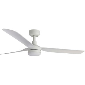 FARO 33814WT1S - Dimeriuojamas LED lubinis ventiliatorius PUNT M LED/18W/230V 2700/3000/4000K ø 132 cm balta Wi-Fi Tuya + su nuotoliniu pulteliu
