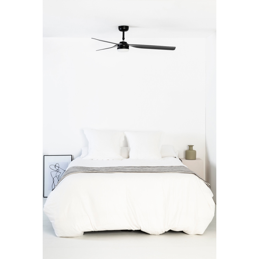 FARO 33815WT-21 - LED Reguliuojamas lubinis ventiliatorius PUNT M LED/18W/230V 3000/4200/6500K juoda diametras 132 cm Wi-Fi Tuya + nuotolinio valdymo pultas