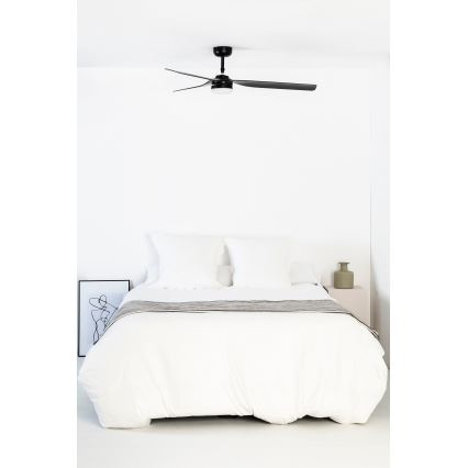 FARO 33815WT-21 - LED reguliuojamas lubų ventiliatorius PUNT M LED/18W/230V 2700/3000/4000K juodas skersm. 132 cm Wi-Fi Tuya + su nuotoliniu pulteliu