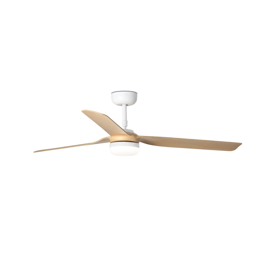 FARO 33816WT-20 - Dimeriuojamas LED lubų ventiliatorius PUNT M LED/18W/230V ruda/balta, skersmuo 132 cm Wi-Fi Tuya + nuotolinis valdymas