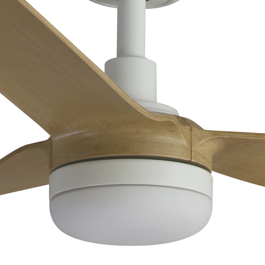 FARO 33816WT-20 - Dimeriuojamas LED lubų ventiliatorius PUNT M LED/18W/230V ruda/balta, skersmuo 132 cm Wi-Fi Tuya + nuotolinis valdymas