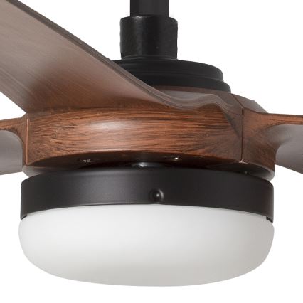 FARO 33817WT-21 - LED lubinis ventiliatorius su reguliuojama šviesa PUNT M LED/18W/230V ruda/juoda skersmuo 132 cm Wi-Fi Tuya + nuotolinis valdymas