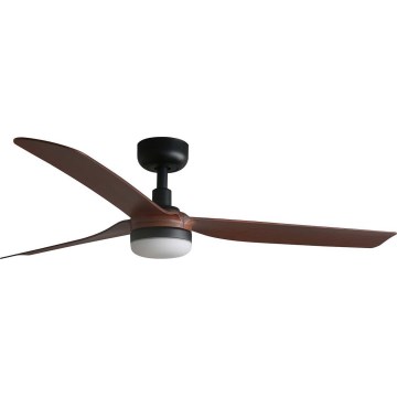 FARO 33817WT1S - dimeriuojamas LED lubų ventiliatorius PUNT M LED/18W/230V 2700/3000/4000K Ø 132 cm ruda/juoda Wi-Fi Tuya + nuotolinis valdymas