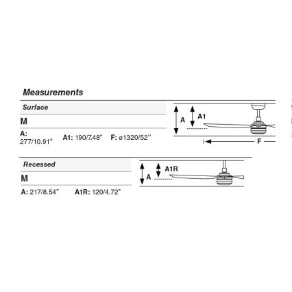 FARO 33817WT1S - dimeriuojamas LED lubų ventiliatorius PUNT M LED/18W/230V 2700/3000/4000K Ø 132 cm ruda/juoda Wi-Fi Tuya + nuotolinis valdymas