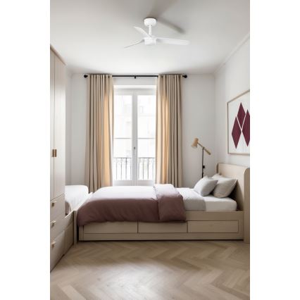 FARO 33820-1TW - Reguliuojamas LED lubinis ventiliatorius MINI PUNT S LED/10W 2700/3000/4000K baltas Ø 90 cm + nuotolinis pultas