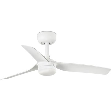 FARO 33820WT-1TW - LED Pritemdomas lubinis ventiliatorius MINI PUNT S LED/10W/230V 2700/4000/6000K balta diametras 90 cm Wi-Fi Tuya + nuotolinio valdymo pultas