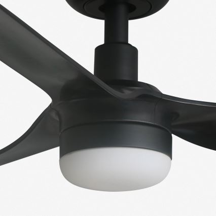 FARO 33822-1TW - LED dimeriuojamas lubinis ventiliatorius MINI PUNT S LED/10W 2700/3000/4000K juodas skersmuo 90 cm + nuotolinis valdymas