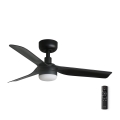 FARO 33822-1TW - LED dimeriuojamas lubinis ventiliatorius MINI PUNT S LED/10W 2700/3000/4000K juodas skersmuo 90 cm + nuotolinis valdymas