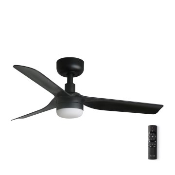 FARO 33822-1TW - LED dimeriuojamas lubinis ventiliatorius MINI PUNT S LED/10W 2700/3000/4000K juodas skersmuo 90 cm + nuotolinis valdymas