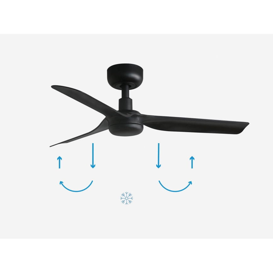 FARO 33822 - Lubinis ventiliatorius MINI PUNT S juoda diametras 90 cm + nuotolinio valdymo pultas
