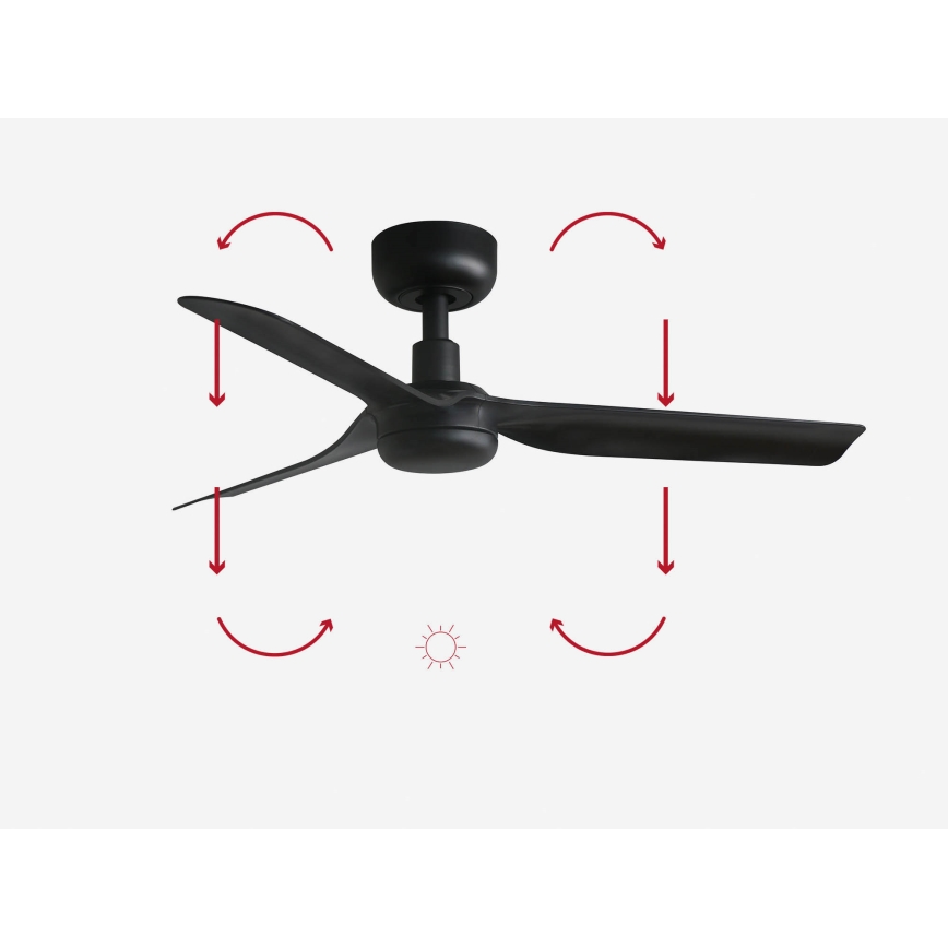 FARO 33822 - Lubinis ventiliatorius MINI PUNT S juoda diametras 90 cm + nuotolinio valdymo pultas