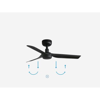FARO 33822WP - Lubinis ventiliatorius MINI PUNT S juodas d. 90 cm SMART + valdymo pultas