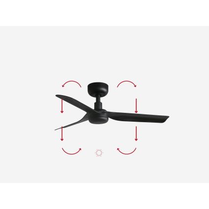 FARO 33822WP - Lubinis ventiliatorius MINI PUNT S juodas d. 90 cm SMART + valdymo pultas
