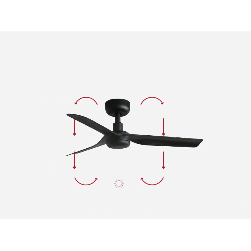 FARO 33822WP - Lubinis ventiliatorius MINI PUNT S juodas d. 90 cm SMART + valdymo pultas