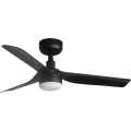 FARO 33822WT-1TW - LED Reguliuojamas lubinis ventiliatorius MINI PUNT S LED/10W/230V 2700/4000/6000K juoda diametras 90 cm Wi-Fi Tuya + nuotolinio valdymo pultas