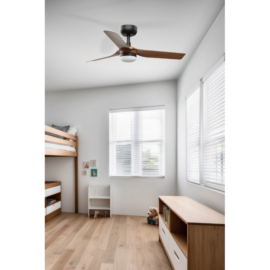 FARO 33823WT-1TW - LED Reguliuojamas lubinis ventiliatorius MINI PUNT S LED/10W/230V 2700/4000/6000K ruda/juoda diametras 90 cm Wi-Fi Tuya + nuotolinio valdymo pultas