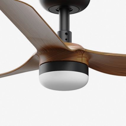 FARO 33823WT-1TW - LED Reguliuojamas lubinis ventiliatorius MINI PUNT S LED/10W/230V 2700/4000/6000K ruda/juoda diametras 90 cm Wi-Fi Tuya + nuotolinio valdymo pultas