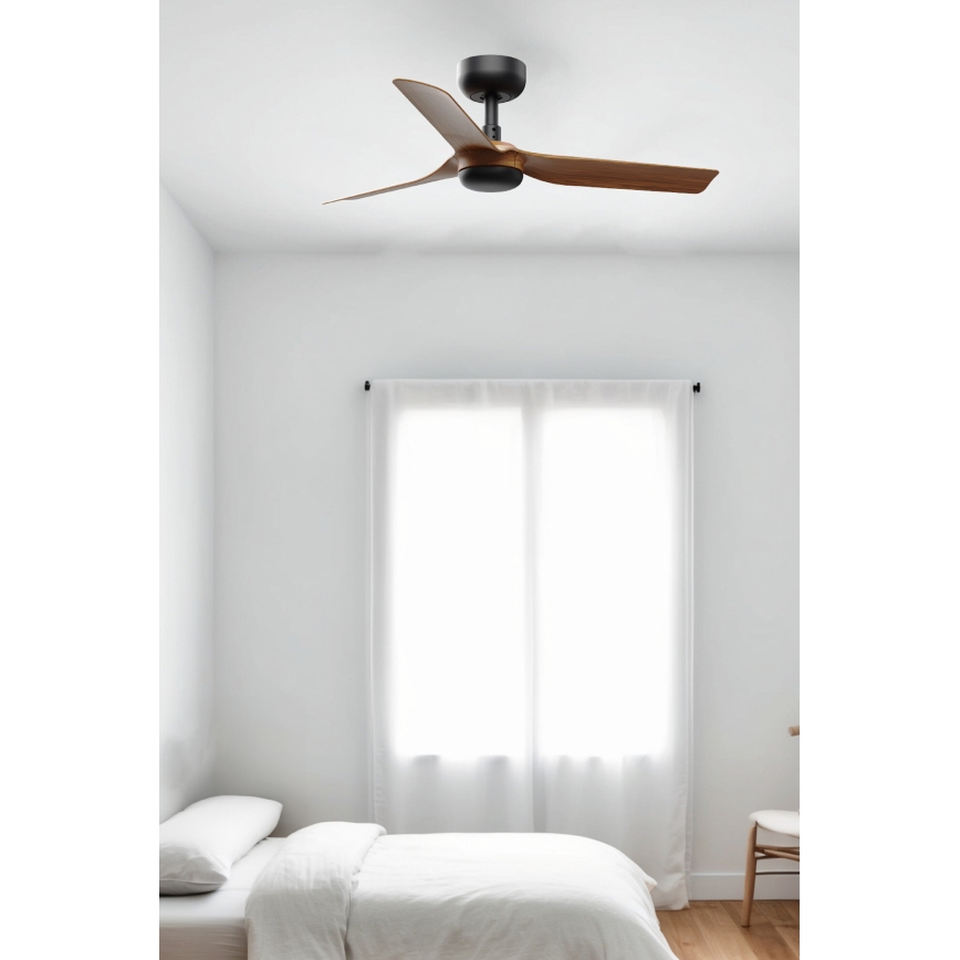 FARO 33823WT - Lubinis ventiliatorius MINI PUNT S ruda/juoda diametras 90 cm Wi-Fi Tuya + nuotolinio valdymo pultas