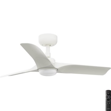 FARO 33824-1TW - LED reguliuojamas lubinis ventiliatorius HEY S LED/10W/230V 2700/3000/4000K, balta, skersmuo 90 cm + nuotolinis valdymas