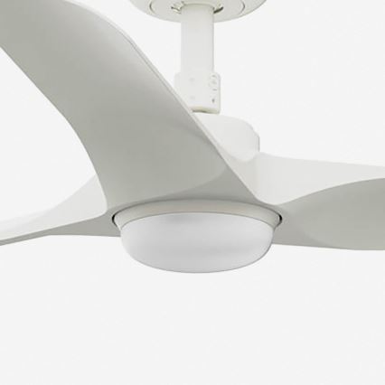 FARO 33824-1TW - LED reguliuojamas lubinis ventiliatorius HEY S LED/10W/230V 2700/3000/4000K, balta, skersmuo 90 cm + nuotolinis valdymas