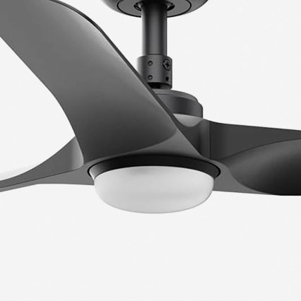 FARO 33825WT-1TW - LED Reguliuojamas lubinis ventiliatorius HEY S LED/10W/230V 2700/4000/6000K juoda diametras 90 cm Wi-Fi Tuya + nuotolinio valdymo pultas
