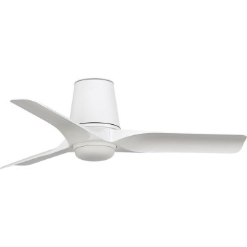FARO 33826WT-1TW - LED lubų ventiliatorius HEY TUB S LED/10W/230V su reguliuojama šviesa (2700/3000/4000K), balta, skersmuo 90 cm, Wi‑Fi Tuya + nuotolinis valdymas