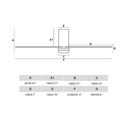 FARO 33828 - Lubinis ventiliatorius PUNT TUB M baltas diametras 130 cm + nuotolinio valdymo pultas