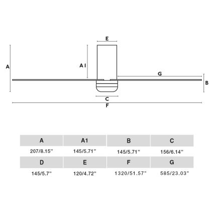 FARO 33828WT - Lubinis ventiliatorius PUNT TUB M balta diametras 132 cm Wi-Fi Tuya + nuotolinio valdymo pultas