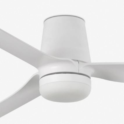 FARO 33828WT1S - Reguliuojamas LED lubinis ventiliatorius PUNT TUB M LED/18W/230V 2700/3000/4000K skersmuo 132 cm balta Wi-Fi Tuya + nuotolinis valdymas