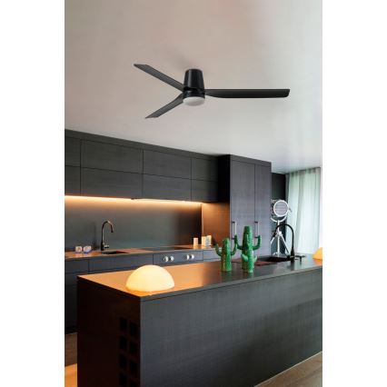 FARO 33829-1TW - LED Reguliuojamas lubinis ventiliatorius PUNT TUB M LED/18W/230V 3000/4200/6500K diametras 130 cm balta/brown+ nuotolinio valdymo pultas