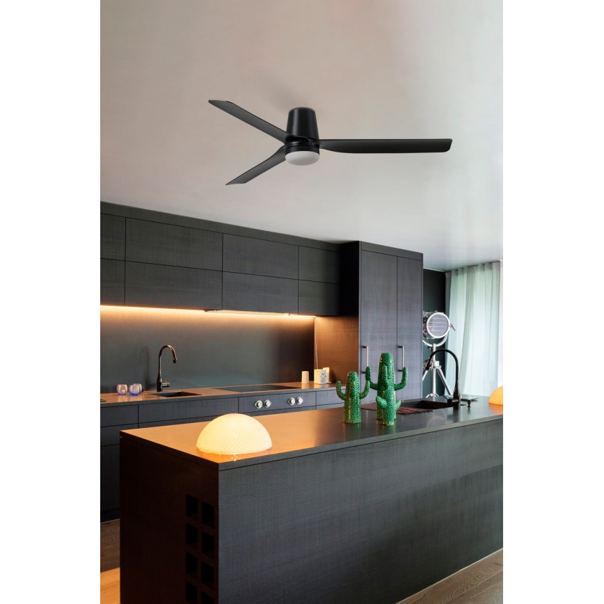 FARO 33829-1TW - LED Reguliuojamas lubinis ventiliatorius PUNT TUB M LED/18W/230V 3000/4200/6500K diametras 130 cm balta/brown+ nuotolinio valdymo pultas