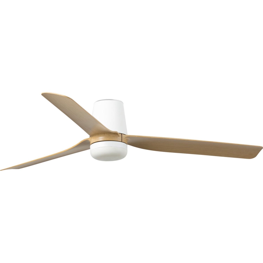 FARO 33829-1TW - LED Reguliuojamas lubinis ventiliatorius PUNT TUB M LED/18W/230V 3000/4200/6500K diametras 130 cm balta/brown+ nuotolinio valdymo pultas